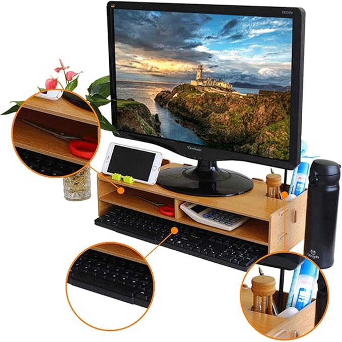 Computer Stand Display Heightening Base Simple Desktop Computer Monitor Laptop Heightening Base Bracket Office Storage Rack Laptop Stand(D)