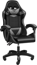 Managerial Chairs Height Adjustable Swivel Recliner Racing Office Computer Ergonomic Video Game Esports Chair W/Headrest&ampLumbar Pillow(Grey)
