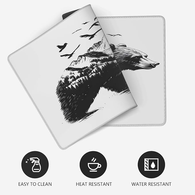 Black Forest Tree Bird Large Mouse Pad Gaming Mousepad Desk Mat for Desktop Computer Keyboard Waterproof Mouse Mat Desk Pad with Non-Slip Base for Game School Office Home 35.4 x 15.7