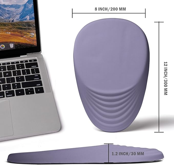 Ergonomic Mouse Pad with Wrist Rest SupportMousepad Relief Carpal Tunnel Pain Entire Memory Foam Mouse Pad with Non-Slip PU Base Wireless Mouse Pad Purple