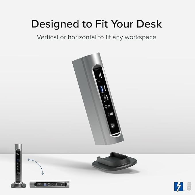 Plugable 16-in-1 Thunderbolt 4 Dock – Dual 4K Monitors for M4/M5 MacBook Air/Pro 100W Charging 2X HDMI 2X DisplayPort 2.5G Ethernet 7X USB MicroSD/SD Card Reader Windows &amp USB4 Compatible