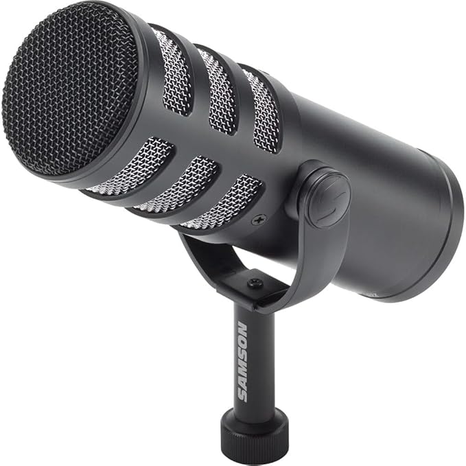SAMSON Q9x Dynamic Broadcast Microphone Bundled with Mic Table Stand + Wind Screen Pop Filter + XLR Cable + Cleaning Cloth (5 Items)