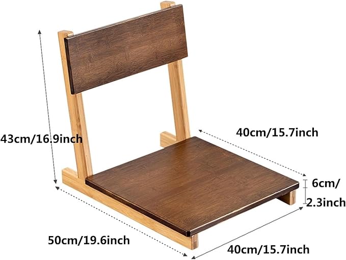 BTZHY Floor Chair Portable Floor Chair Legless Tatami Chair Home Windowsill Lazy Back Chair Living Room Meditation Floor Seat(B)