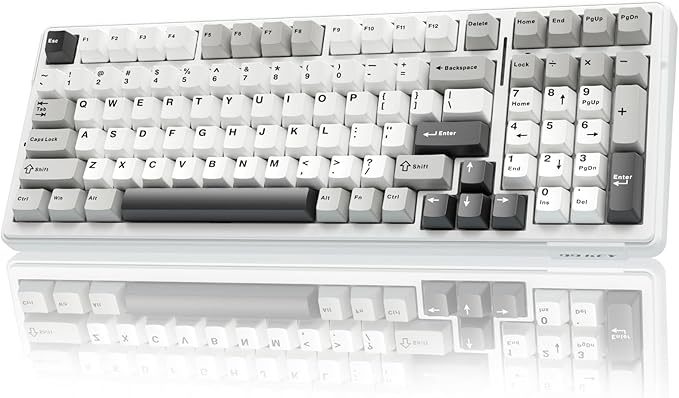 AULA F99 Wireless Mechanical KeyboardTri-Mode BT5.0/2.4GHz/USB-C Hot Swappable Custom KeyboardPre-lubed Linear SwitchesRGB Backlit Computer Gaming Keyboards for PC/Tablet/PS/Xbox (Renewed)
