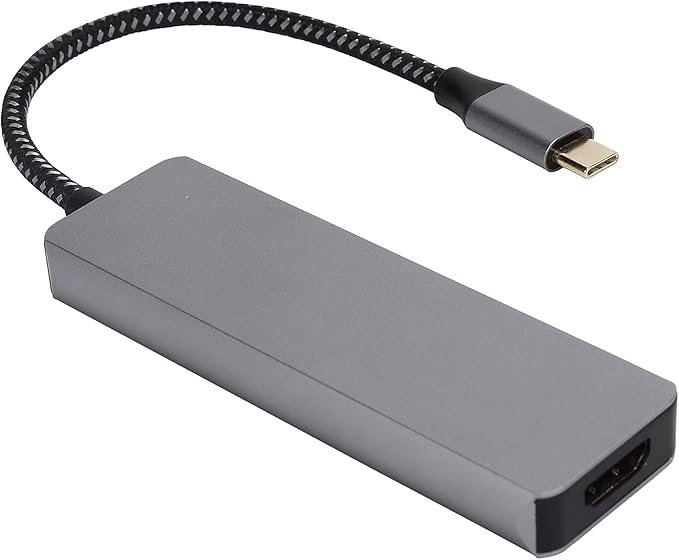 4 in 1 Type C Hub Docking Station Adapter USB2.0 USB3.0 Ports Aluminum Alloy Material 4K Resolution Support Multi Layer Shielded Wire for USB Flash Drives
