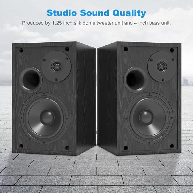 JSEIAJB 60W 2.0 HiFi Speaker Bookshelf Speaker Sound System Music Speakers for TV Computer Soundbar