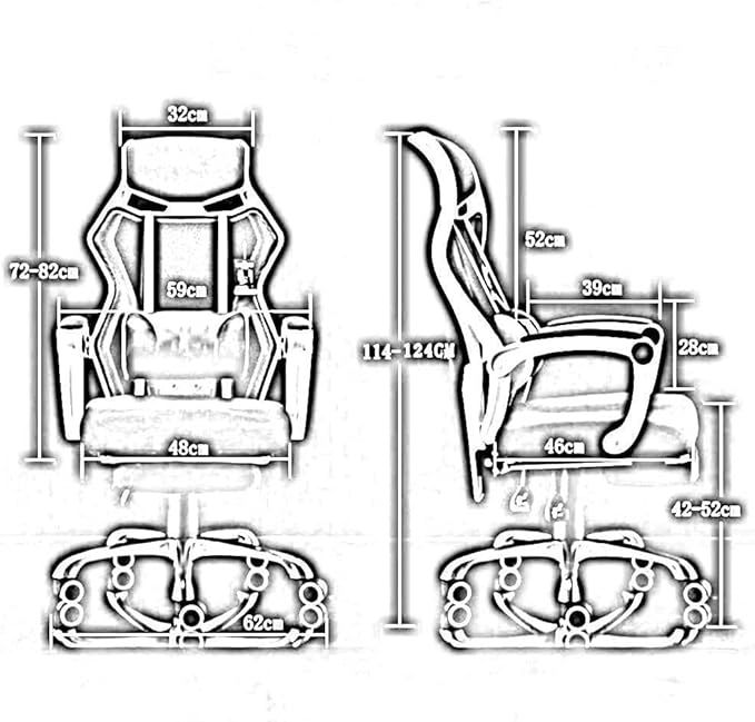 Office Chair E-Sports Chair Swivel Chair Video Game Chair Ergonomic Office Chair with Footrest Reclining Racing Style Chair Chair (Color : Gray) Needed