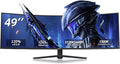 ZZA 49 Inch UltraWide Curved Gaming Monitor 5120×1440 DQHD 1500R 165Hz AMD FreeSync 120% sRGB Height Adjustable HDMI 2.1 &amp DP 1.4 VESA Mount – Black