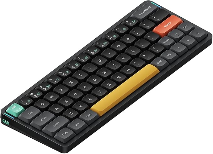 nuphy Air60 V2 Portable Wireless Keyboard 60% Low Profile Mechanical Keyboard Support QMK/VIA Compatible with Windows/mac OS/Linux Supports Bluetooth 5.1/2.4GHz/Wired USB-C Black - Gateron Aloe Switch