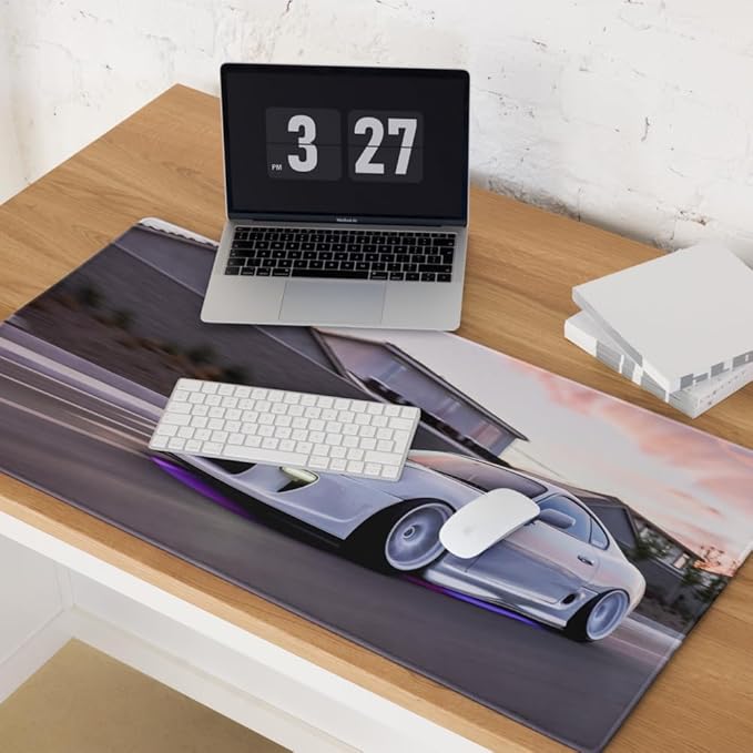 Car Gaming Mouse Pad Large 18×16 | Supra Mk4 Desk Mat | Durable Stitch Edge Construction | Fade-Resistant High-Resolution Print | Non-Slip Rubber Base for Stability