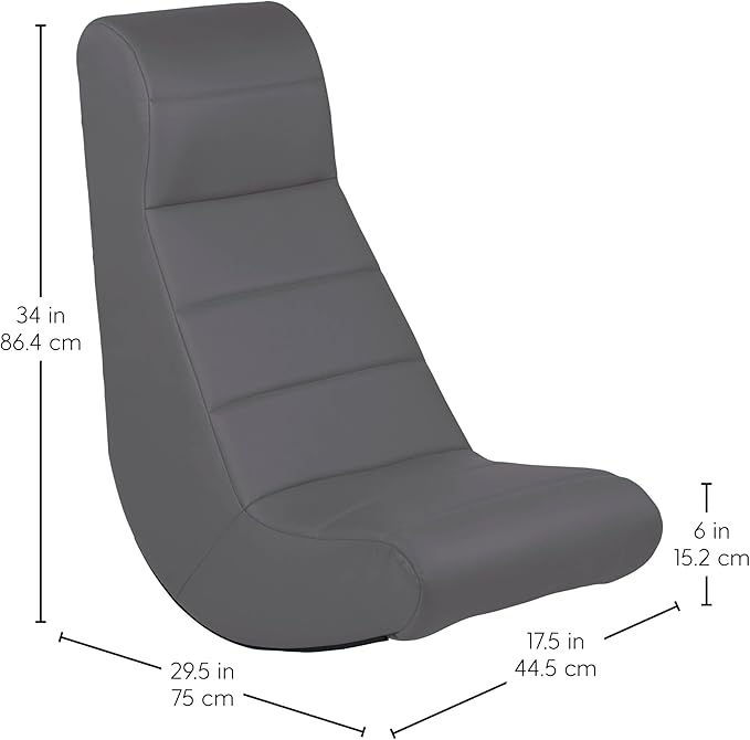FDP Horizontal Floor Rocker Lightweight Video Rocker for Kids and Teens Ergonomic Chair for Reading Gaming Watching TV - Dark Gray 10489-DG