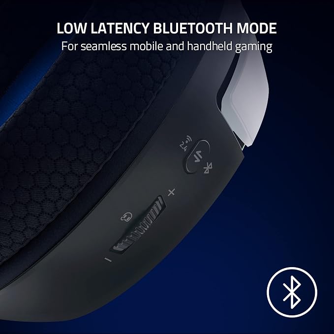 Razer Kaira HyperSpeed Wireless Gaming Headset for PlayStation/PC Mobile: 50mm Drivers - HyperClear Cardioid Mic - Memory Foam Cushions - Bluetooth - 30 Hr Battery - White &amp Black (Renewed)