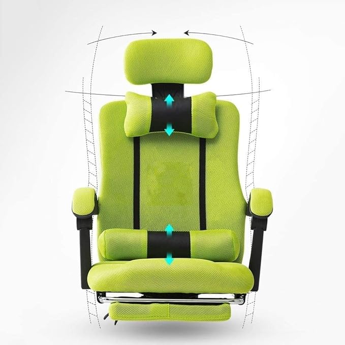 Office Chair Recliner Computer Chair Office Desk Chair Ergonomic Mesh Chair Lift Swivel Chair Work Game Chair Gaming Chair Chair (Color : Green) Needed