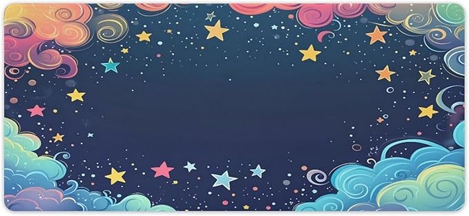 Colorful Galaxy Space Mouse Pad Large Desk Mat Extended Keyboard Mouse Pad with Non-Slip Base and Stitched Edge Mouse Mat Desk Pad 36x16 Mouse Pads for Desk Home Office Gaming