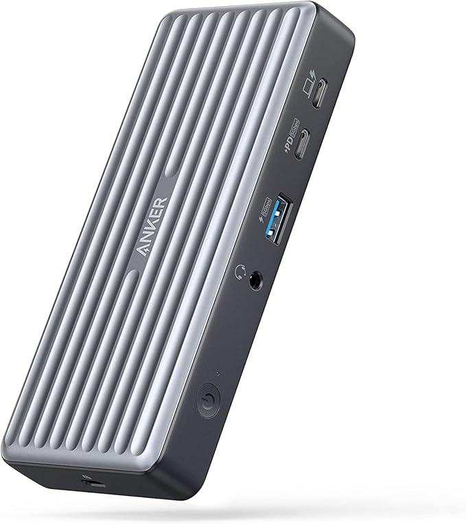 Anker USB C Docking Station PowerExpand 9-in-1 USB-C PD Dock 60W Charging for Laptop 20W Power Delivery Charging 4K HDMI and DisplayPort USB3.0&ampUSB2.0 Data Gigabit Ethernet 3.5 mm Audio