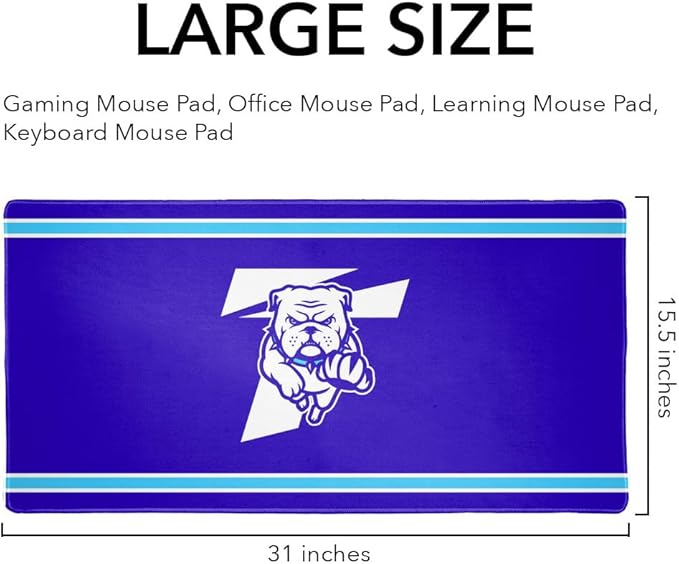 Truman Bulldogs Primary Logo Stripes Large Gaming Mouse Pad Desk Mat with Stitched Edges Non-Slip Base for Gamer Home and Office 31.5 x 15.7