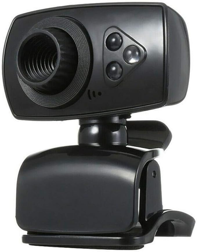 Computer Camera USB Web Camera 360 Degree USB HD Webcam Web Cam Clip-on Digital Camcorder with Microphone for Laptop PC Computer (Color : Black)