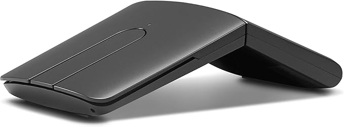 Lenovo Yoga Computer Mouse For PC Laptop Computer With Windows Or Chrome - 2.4GHz Wireless Nano Receiver &amp Bluetooth 5.0 - Ergonomic V-Shape - Twists Flat - Built-In Laser Presenter - Shadow Bla