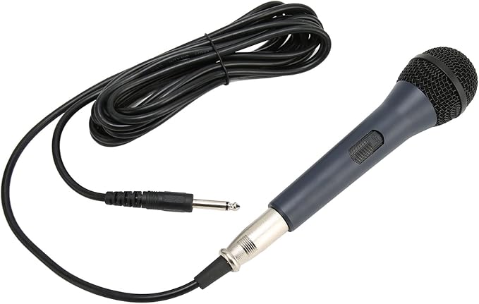 Wired Handheld Microphone Dynamic Karaoke Mic with 635mm. Plug Noise Reduction Metal Microphone for Singing Cardioid Pickup Includes 5m Cable for Speaker Amplifier