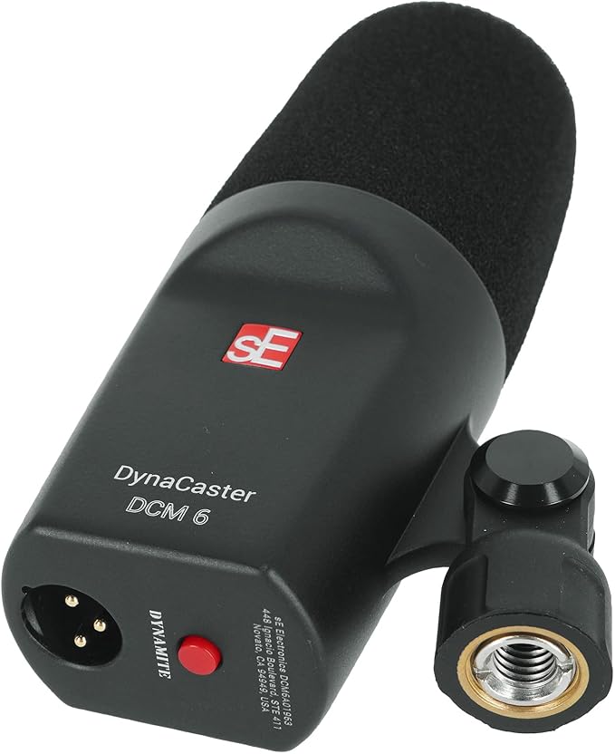 Audiosavings Bundle: Se Electronics DynaCaster DCM6 Front-Addressed Broadcast Podcast Microphone Mic Bundle with Rockville R-Boom 34 34 Boom Arm Studio Podcast Mic Stand+Desk Clamp (2 Items)