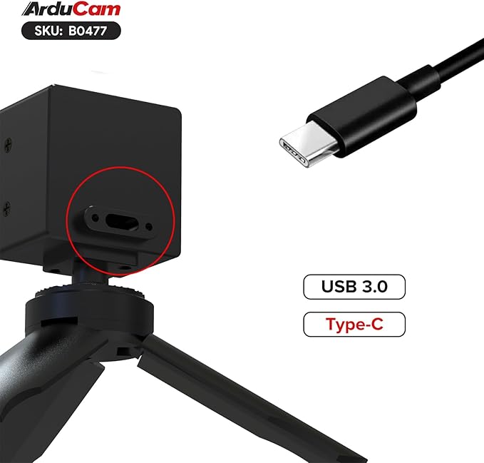 Arducam USB 3.0 Camera 120fps High-Speed Camera 20MP Webcam with 60°(D) 16mm C-Mount Lens and Metal Case Compatible with Windows and Linux OS