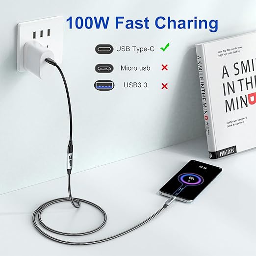 Small USB C Extension Cable 1FT Pack of 5 10Gbps Short USBC Extender Cord USBC Male to Female 100W PD Charging for MacBook Pro/Air USB C Hub Microphone Flash DriveDocking Station Phone PC