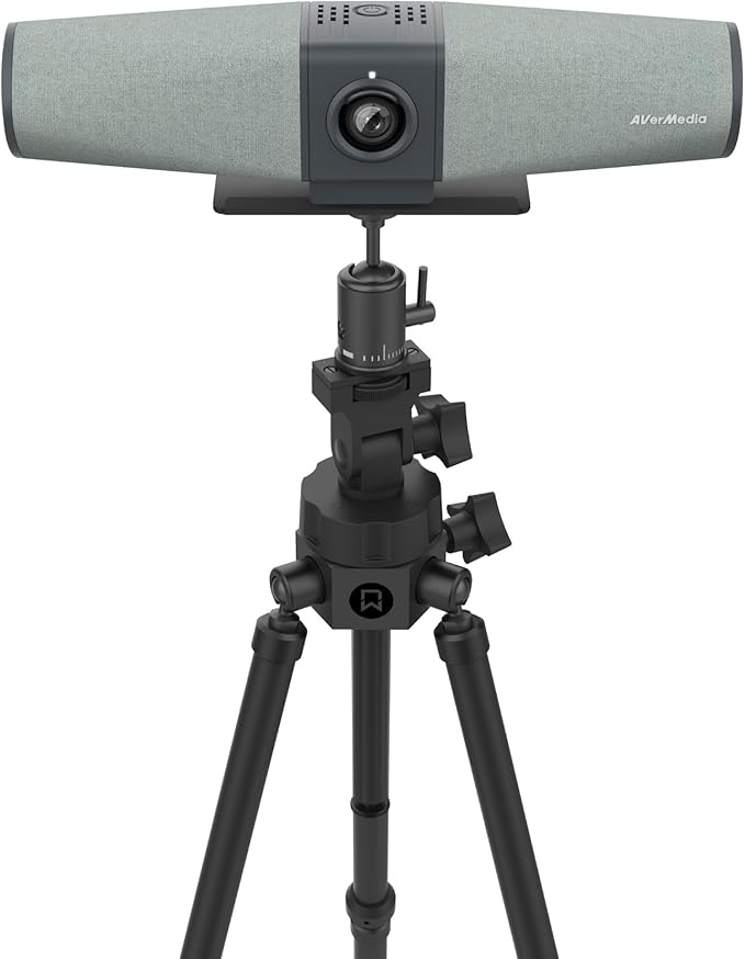 AVerMedia PA511D- 4K Video Conference Camera Speakerphone Echo Cancellation Autoframing Zoom Certified Wired Network and One Cable Connection - Webcam for PC Tripod &amp Monitor