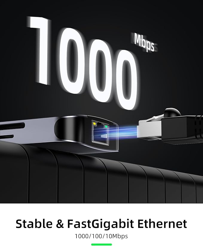 USB C Docking Station Dual Monitor 10 in 1 USB-C Hub to HDMI VGA Adapter with 1Gbps Ethernet 100W Charging usb c Hub to USB 3.5 Audio Card Reader Compatible for Dell/MacBook/Surface Laptops