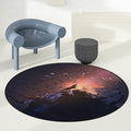 Multicolor Office Chair Computer Gaming Desk Mat for Rolling Chair Non-Slip Gaming Rug Howling Wolf on Rock Surrounded Animals Gaming Chair Mat Round Floor Mats Fantasy World Diameter 60 in