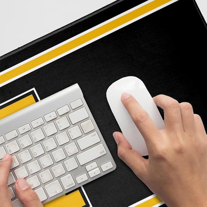 University of Idaho Vandals Primary Logo Stripes Large Gaming Mouse Pad Desk Mat with Stitched Edges Non-Slip Base for Gamer Home and Office 31.5 x 15.7
