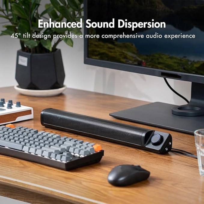 Computer Speakers PC Sound Bar Portable Speaker for Desktop Monitor Laptop