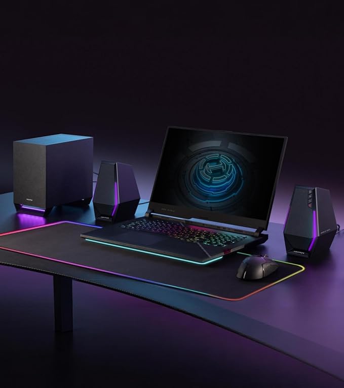 Edifier G1500 MAX 2.1 Gaming Speakers - 60W Peak Power with 4 Subwoofer &amp 2.5 Satellite Speakers Bluetooth 5.3 &amp Multi-Wired Connections 10 RGB Light Effects 3 Sound Modes for PC/PS5/Xbox