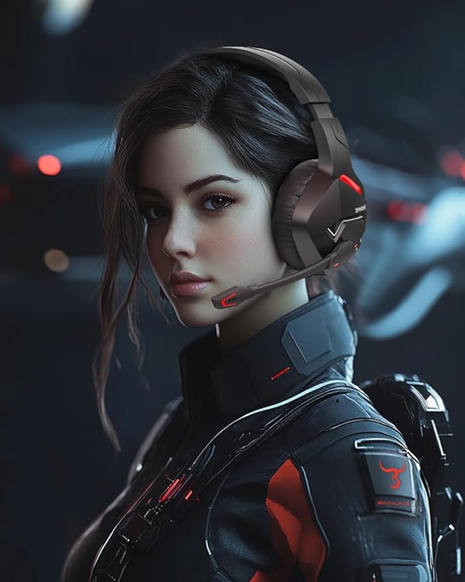 BINNUNE Wireless Gaming Headset for PS5 PC 120H Ultra-Long Battery 2.4GHz &amp Bluetooth 5.3 Wireless Headphones with Noise Canceling Mic 50mm Drivers Comfort Over Ear Headphones Black