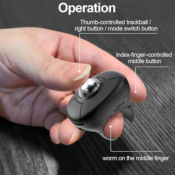 Plima Rechargeable Wireless Dual-Mode Ring Mouse can be Switched to Function as a PowerPoint and Keynote Presentation Remote and is Compatible with Both PC and Mac Desktop and Laptop Computers.