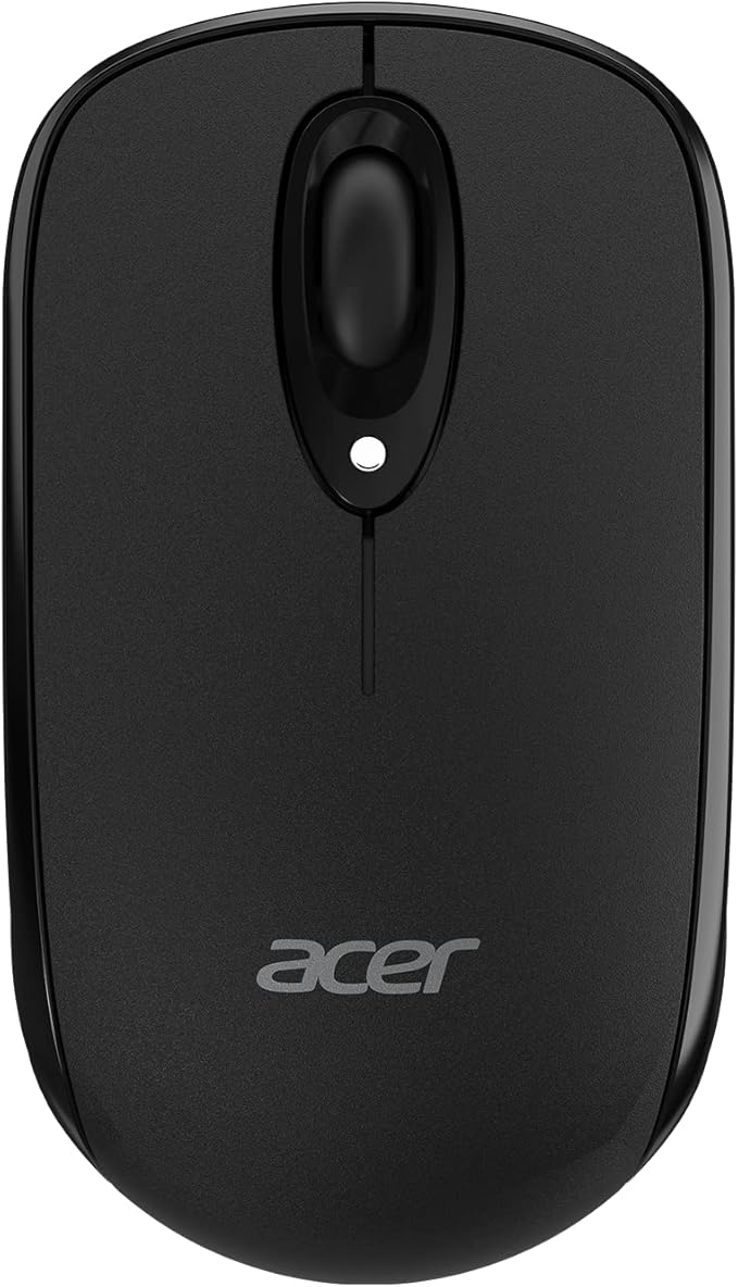acer Bluetooth Optical Black Mouse | 1000DPI | Windows PC and Certified Works with Chromebook | Fully Covered in a Silver Ion Protected Body