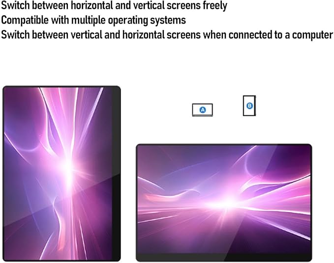 Portable Monitor 11.6 2.5K 120Hz FHD Touchscreen Built in Speakers Multimedia Interface Second External Screen for Laptop PC