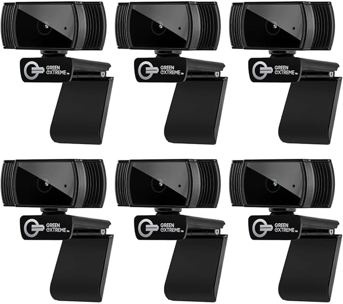 Green Extreme T200 Full HD Webcam 1080p 30FPS Widescreen Mode Autofocus System Hi-Speed USB 2.0 (6-Pack)