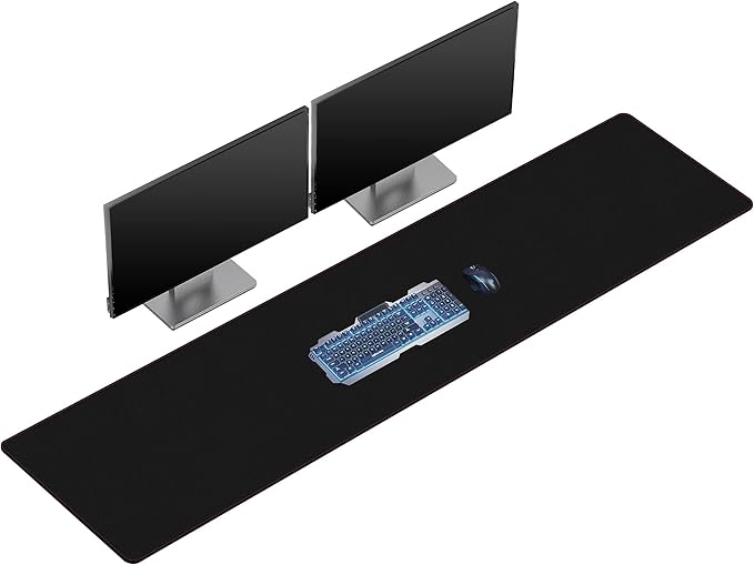 ZORESYN Extra Large Desk Mat (70.9 x15.8) - PU Leather Multipurpose Table Pad for Dining Table Coffee Table Office &amp Home - Waterproof Desk Mat for Keyboard Mouse and Writing (Black)