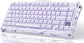 GravaStar Mercury K1 Purple 75% Wireless Mechanical Keyboard – Tri-Mode BT5.0/2.4GHz/USB-C Gaming Keyboard Jelly Keycaps Linear Switches RGB Backlit Creamy Keyboard for PC/Mac Cute &amp Stylish