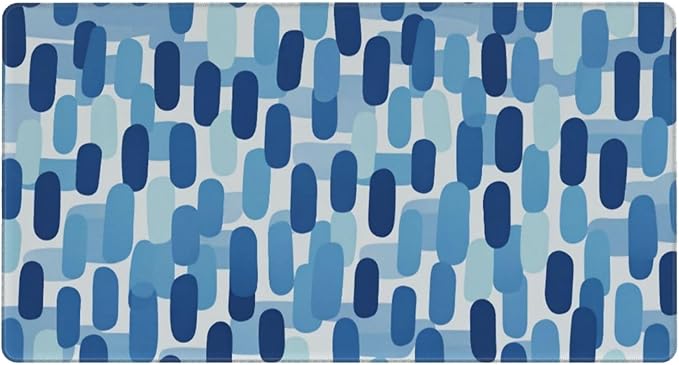 Blue Abstract Art Desk Cover MatExtended Large Mouse PadComputer Laptop Mat Desk Decor for Office Game Home 30x16 Inch