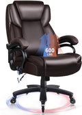 Waleaf 600lbs Big and Tall Office Chair Heavy Duty Chair for Heavy People Adjustable Ergonomic Lumbar Support Executive Chair Large High Back and Quiet Rubber Wheels