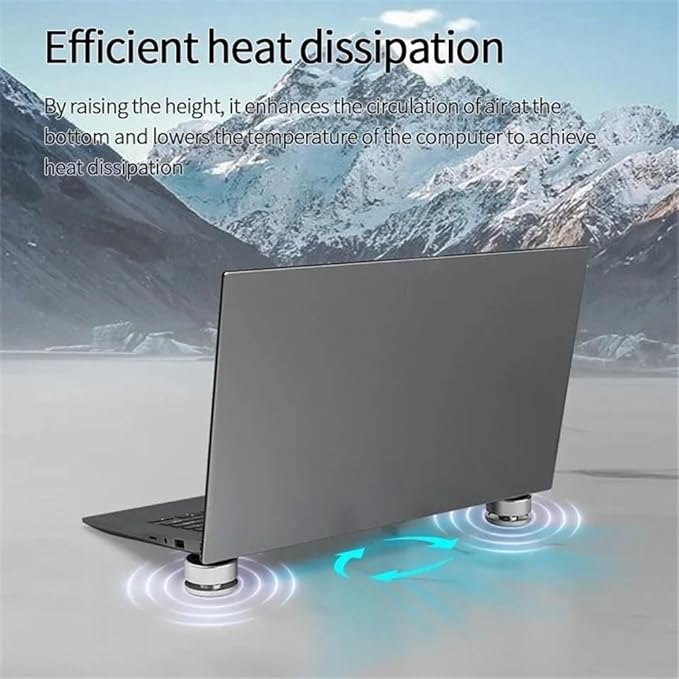 Laptop Stand Aluminum Portable Laptop Cooler Ball Stand Adjustable Invisible Laptop Cooling Foot Pad Desk Accessories