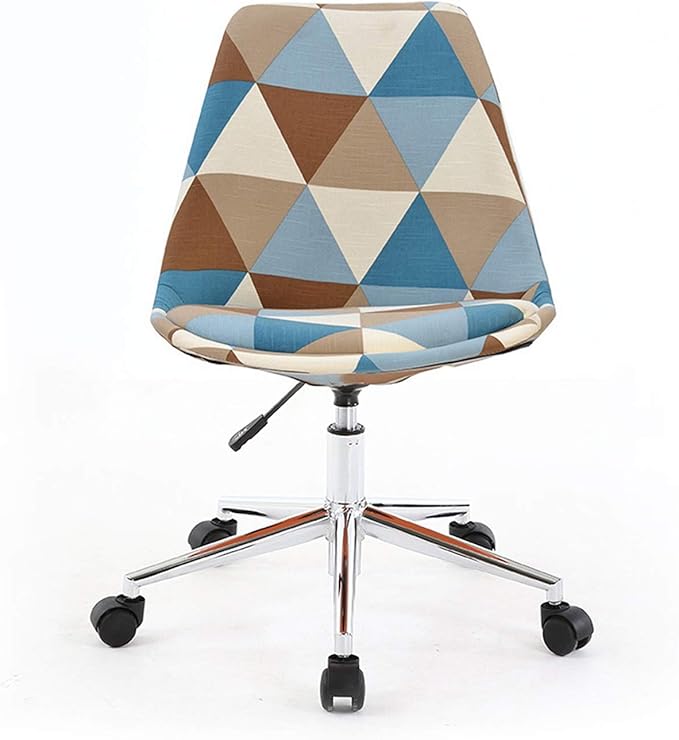 Mlaea Apartment Dining Chair Classroom Dormitory Hotel Chair with Rolling Wheels Backrest Computer Racing Gaming Chair 48 * 43 * 86-96CM(Color:#5)