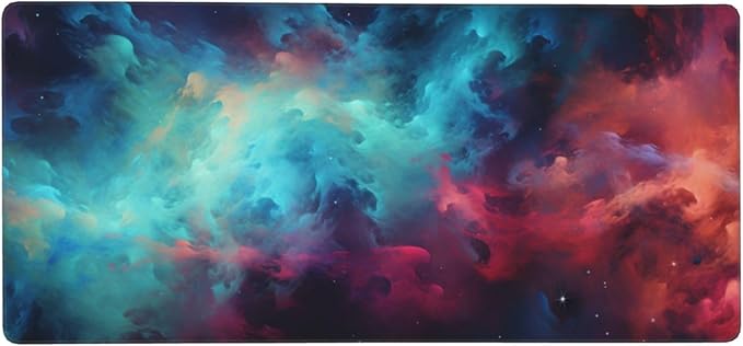 AQQA 3XL Huge Mouse Pads Oversized (48x24) - Extra Large Gaming XXXXL Mouse Pad for Full Desk - Mousepad with Stitched Edges Non-Slip Rubber BaseDesk Mat for LaptopComputer &amp PCStarry Space
