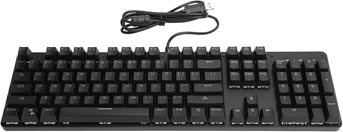 Mechanical Gaming Keyboard Wired 104 Keys Antighosting Keyboard with RGB Backlit for PC Computer Laptop (Black)