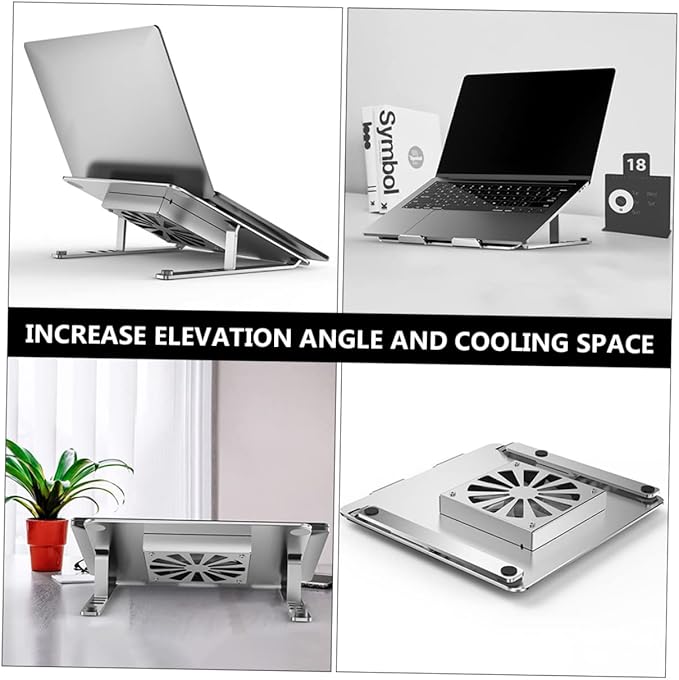 Laptop Cooling Pad with Adjustable Height and RGB Light Effect Fan for Laptops Under Laptop Stand for Enhanced Cooling and Craftsmanship