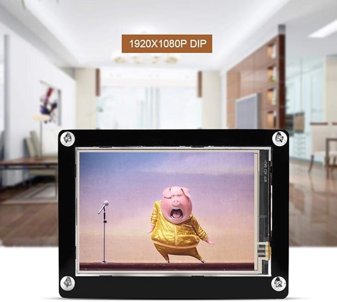 Zopsc 3.5 inch LCD Screen Display Supports 1080P Display Monitor 60fps for + Black Acrylic Case with Multi Languages Menu