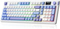 L98 Wireless Gaming Keyboard Cute Creamy Keyboard with Number Pad Tri-Mode BT5.0/2.4GHz/USB-C RGB Backlit Quiet Office Computer Keyboards for PC Laptop