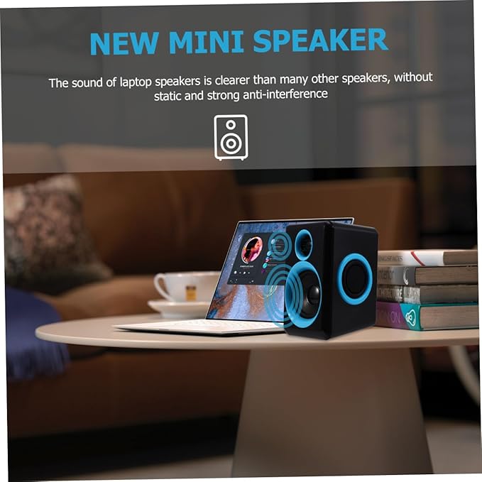 Mini USB 2.0 Computer Speakers for Notebook and Desktop Compact Surround Sound Loudspeaker Box Home and Office Multimedia Speaker with Dc5v Power