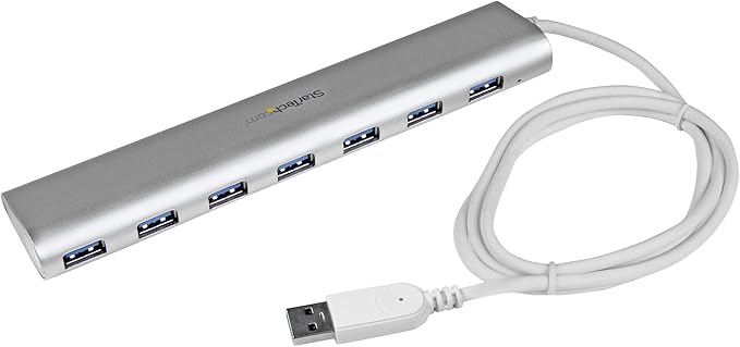 StarTech.com 7-Port USB Hub USB A to 7x USB-A Ports USB 3.2 5Gbps Self-Powered Portable Laptop Hub with power supply